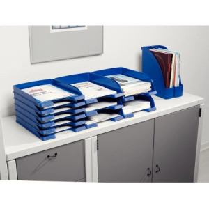 Bandeja sobremesa leitz plus jumbo opaca color azul 255x357x103 mm