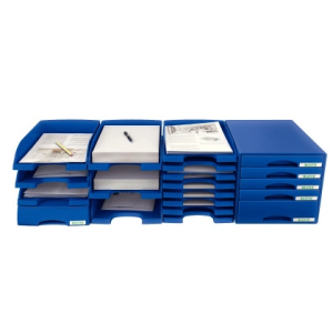Bandeja sobremesa leitz plus jumbo opaca color azul 255x357x103 mm