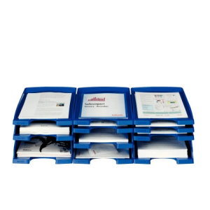 Bandeja sobremesa leitz plus jumbo opaca color azul 255x357x103 mm