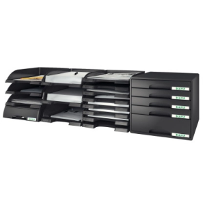 Bandeja sobremesa leitz plus jumbo opaca color negro 257x357x103 mm
