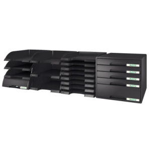 Bandeja sobremesa leitz plus jumbo opaca color negro 257x357x103 mm