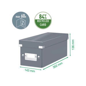 Fichero cd leitz click&store carton plastificado capacidad 30 cd color negro 143x147x352 mm