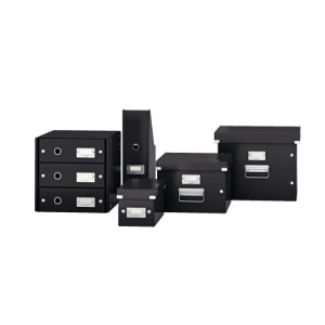 Fichero cd leitz click&store carton plastificado capacidad 30 cd color negro 143x147x352 mm