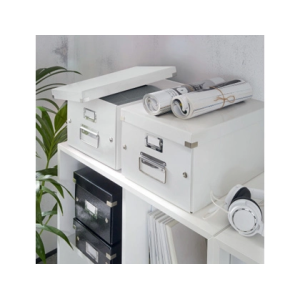 Caja almacenamiento leitz click&store wow carton reciclado color blanco 281x200x369 mm