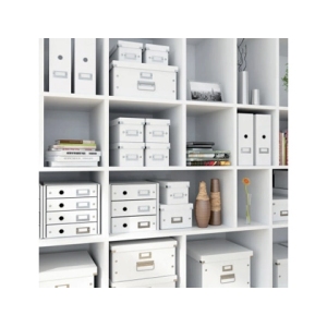 Caja almacenamiento leitz click&store wow carton reciclado color blanco 281x200x369 mm