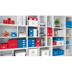 Caja almacenamiento leitz click&store wow carton reciclado color blanco 281x200x369 mm
