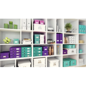 Caja almacenamiento leitz click&store wow carton reciclado color blanco 281x200x369 mm