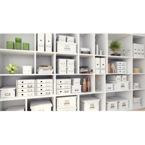 Caja almacenamiento leitz click&store wow carton reciclado color blanco 281x200x369 mm