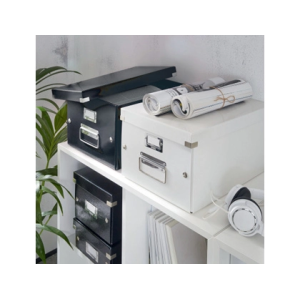 Caja almacenamiento leitz click&store wow carton reciclado color negro 281x200x369 mm