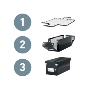 Caja almacenamiento leitz click&store wow carton reciclado color negro 281x200x369 mm
