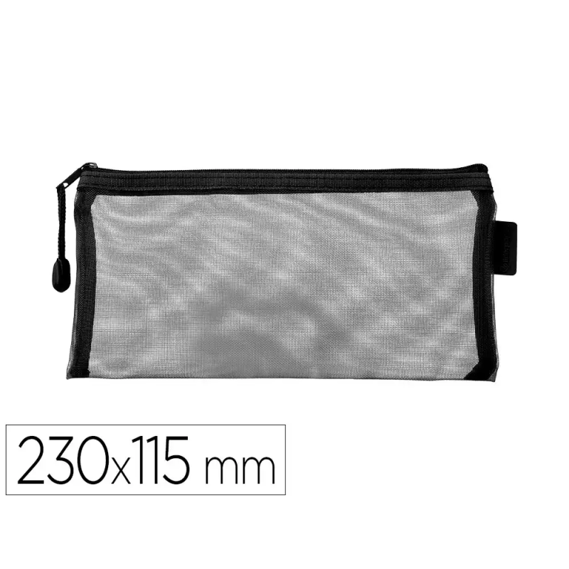 Bolsa zipper bag liderpapel poliester transpirable multiusos ticket 230x115 mm negro