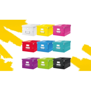 Caja almacenamiento leitz click&store wow carton reciclado color negro 281x200x369 mm