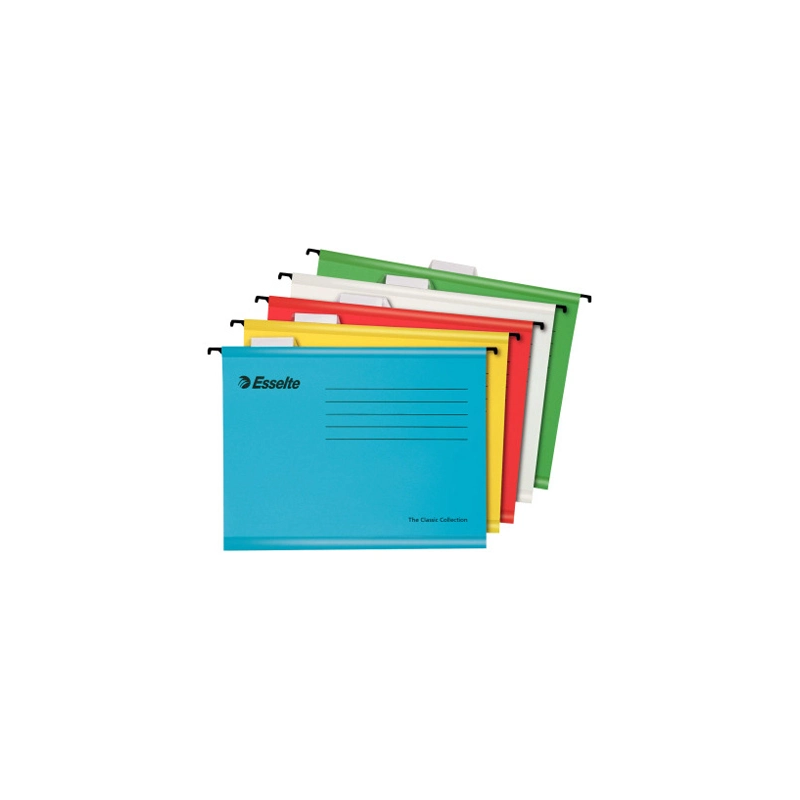 Carpeta colgante esselte din a4 lomo v kraft pack de 10 unidades colores surtidos