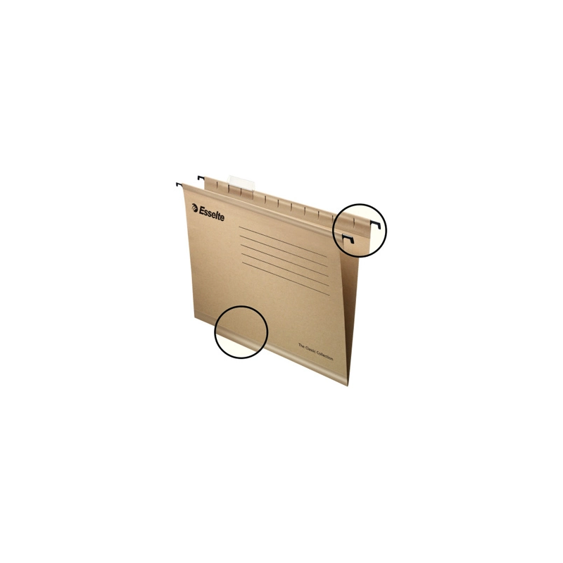 Carpeta colgante esselte folio prolongado lomo v kraft caja de 50 unidades