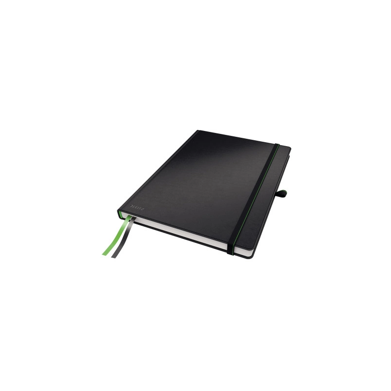 Cuaderno con gomilla leitz complete tapa dura din a4 80 hojas cuadro 5 mm color negro
