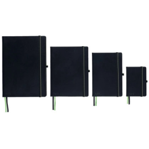 Cuaderno con gomilla leitz complete tapa dura din a4 80 hojas cuadro 5 mm color negro
