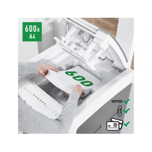 Destructora de documentos leitz iq auto+ office pro 600 capacidad de corte 600 hojas destruye grapas y clips
