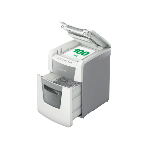 Destructora de documentos leitz iq auto+ 100 capacidad de corte 100 hojas destruye grapas y clips