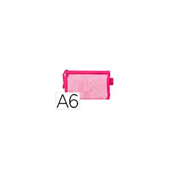 Bolsa zipper bag liderpapel poliester transpirable multiusos din a6 rosa