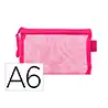 Bolsa zipper bag liderpapel poliester transpirable multiusos din a6 rosa
