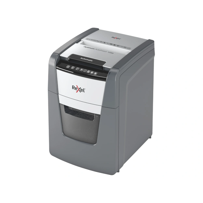 Destructora de documentos rexel optimum auto+100m capacidad de corte 100 hojas destruye grapas clips y