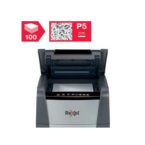 Destructora de documentos rexel optimum auto+100m capacidad de corte 100 hojas destruye grapas clips y