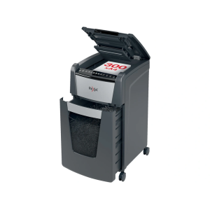Destructora de documentos rexel optimum auto+ 300m capacidad de corte 300 hojas destruye grapas clips y