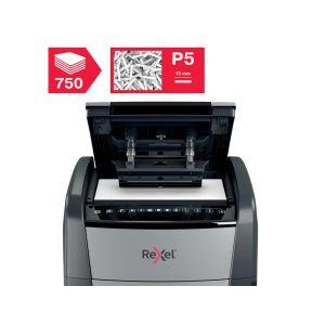Destructora de documentos rexel optimum auto+ 750m capacidad de corte 750 hojas destruye grapas clips y