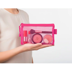 Bolsa zipper bag liderpapel poliester transpirable multiusos din a6 rosa