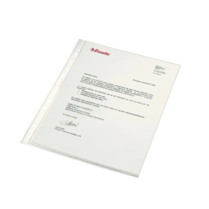 Funda multitaladro esselte din a4 80 mc polipropileno cristal 80 mc caja de 100 unidades