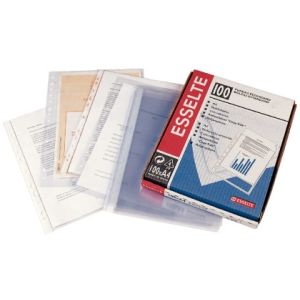 Funda multitaladro esselte din a4 80 mc polipropileno cristal 80 mc caja de 100 unidades