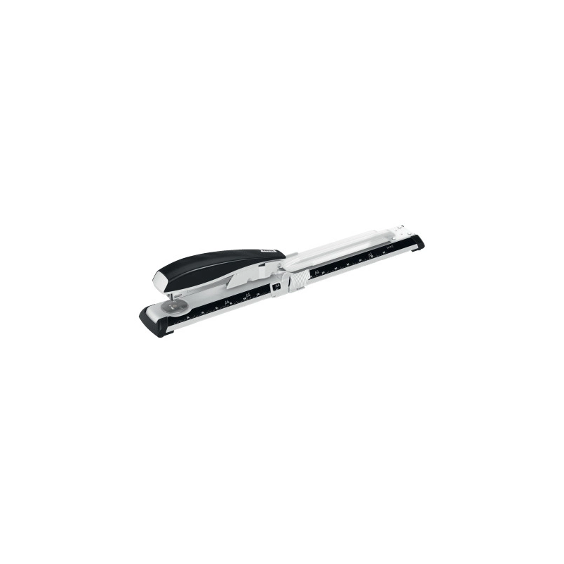 Grapadora petrus 600 brazo largo capacidad 40 hojas color gris/negro usa grapas 22/6 24/6-8 y 26/6-8