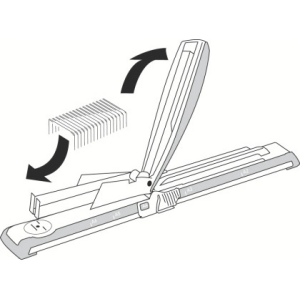 Grapadora petrus 600 brazo largo capacidad 40 hojas color gris/negro usa grapas 22/6 24/6-8 y 26/6-8