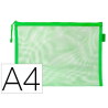 Bolsa zipper bag liderpapel poliester transpirable multiusos din a4 verde pastel