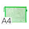 Bolsa zipper bag liderpapel poliester transpirable multiusos din a4 verde pastel