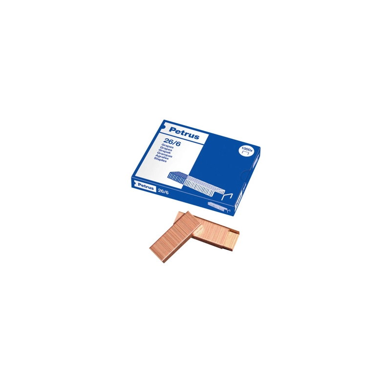 Grapas petrus n 26/6 cobreada caja de 1000 unidades