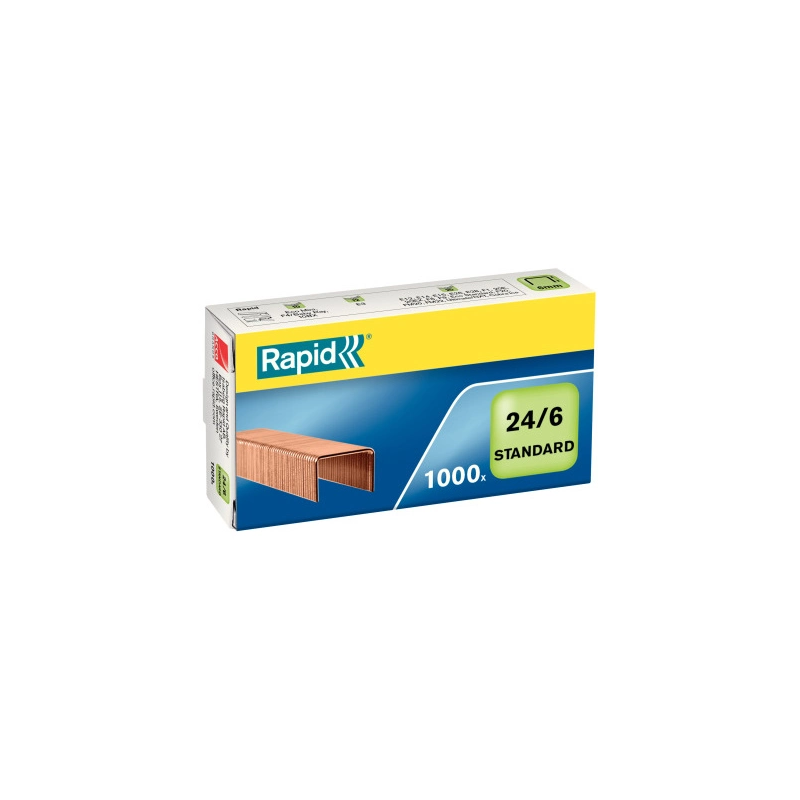 Grapas rapid n 24/6 cobreada caja de 1000 unidades