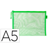 Bolsa zipper bag liderpapel poliester transpirable multiusos din a5 verde pastel