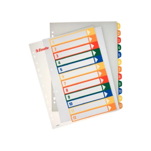 Separador numerico proyecto esselte plastico 1-6 juego de 6 separadores imprimible din a4+ multitaladro