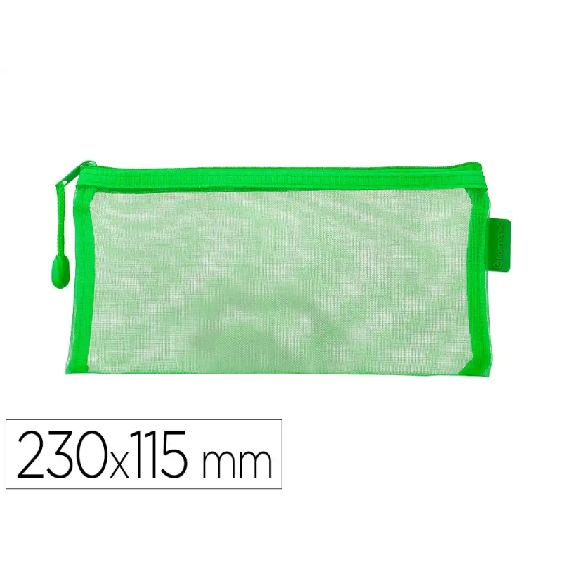 Bolsa zipper bag liderpapel poliester transpirable multiusos ticket 230x115 mm verde pastel