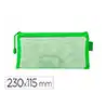 Bolsa zipper bag liderpapel poliester transpirable multiusos ticket 230x115 mm verde pastel