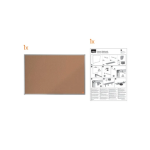 Tablero de anuncios nobo essence corcho marco aluminio 1200x900 mm