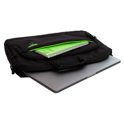 Maletin para portatil q-connect 15,6/' negro 1 asa 2 bolsillos exteriores polietileno reciclado