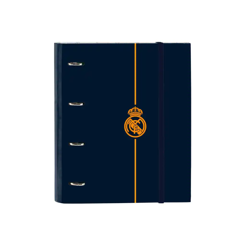 Carpeta con recambio safta din a4 tapa forrada 100 h 60 gr cuadro 5 mm con goma y 5 separadores real madrid 2