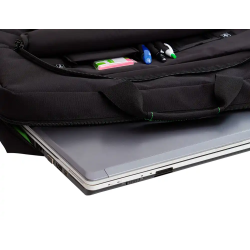 Maletin para portatil q-connect 17,2/' negro 1 asa 2 bolsillos exteriores polietileno reciclado