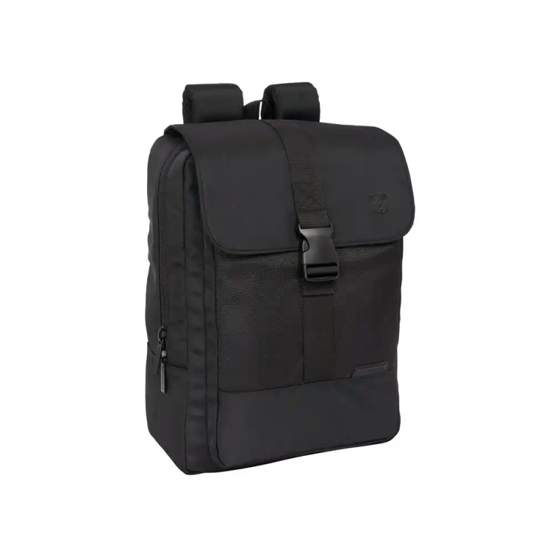 Mochila safta con solapa portatil 13,3''+usb f.c. barcelona premium black 120x290x390 mm