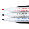 Borrador q-connect magnetico para pizarra blanca con 3 rotuladores azul negro y rojo