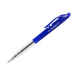 Boligrafo q-connect retractil con clip diseño fino tinta aceite 0,7 mm color azul