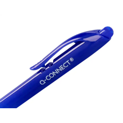 Boligrafo q-connect retractil con clip diseño fino tinta aceite 0,7 mm color azul