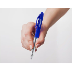 Boligrafo q-connect retractil con clip diseño fino tinta aceite 0,7 mm color azul